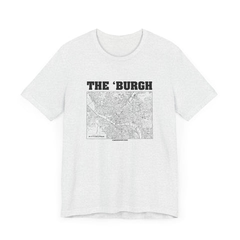 The 'Burgh Retro Map   - Short Sleeve Tee T-Shirt Printify   