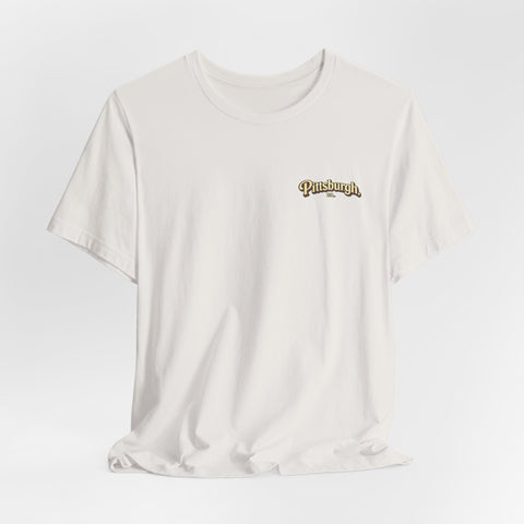 Vintage Pittsburgh Sunset (Print on Back) - Unisex Jersey Short Sleeve Tee
