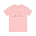 Pittsburgh One Line Drawing of Skyline T-Shirt  - Unisex bella+canvas 3001 T-Shirt Printify Pink S 