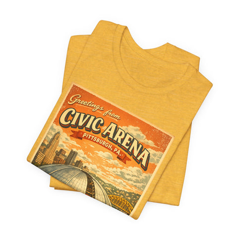 Greeting From Civic Arena (The Igloo) - Unisex Jersey Short Sleeve Tee