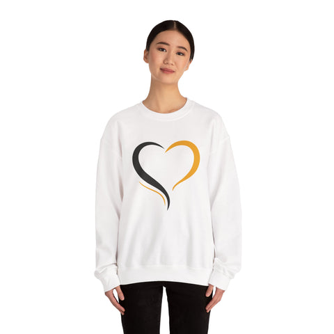 Black and Yellow Heart - Heavy Blend™ Crewneck Sweatshirt
