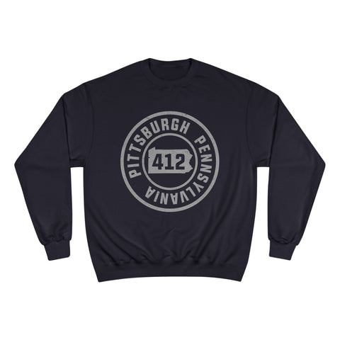 412 Area Code Pittsburg PA Stamped - Champion S600 Sweatshirt