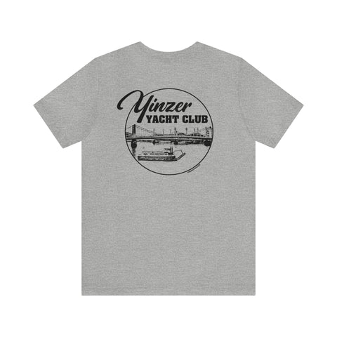Yinzer Yacht Club - PRINT ON BACK - Short Sleeve Tee T-Shirt Printify Athletic Heather S 