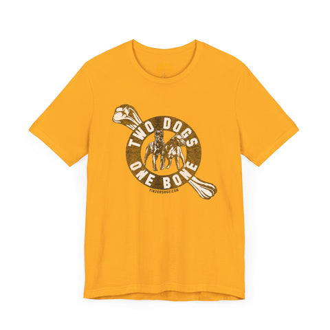 Two Dogs One Bone - Pittsburgh Football -  Short Sleeve Tee T-Shirt Printify Gold S 
