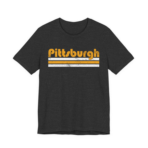 Vintage Pittsburgh Stripes - Unisex Jersey Short Sleeve Tee