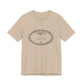 Pittsburgh Border Stamp - Short Sleeve T-Shirt in beige with black stamp design, offering fast delivery and slim fit style.