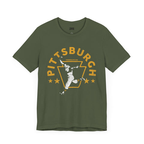 Pittsburgh Legendary Baseball Walk Off Home Run - Short Sleeve Tee T-Shirt Printify Military Green S 