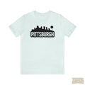 Pittsburgh Bold Skyline T-Shirt  - Unisex bella+canvas 3001 T-Shirt Printify Heather Ice Blue M 