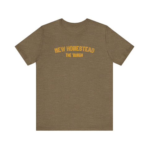 New Homestead - The Burgh Neighborhood Series - Unisex Jersey Short Sleeve Tee T-Shirt Printify Heather Olive S 