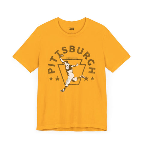 Pittsburgh Legendary Baseball Walk Off Home Run - Short Sleeve Tee T-Shirt Printify Gold S 