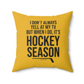 Pittsburgh Hockey Yellow & Black Square Pillow Home Decor Printify 20" × 20"  