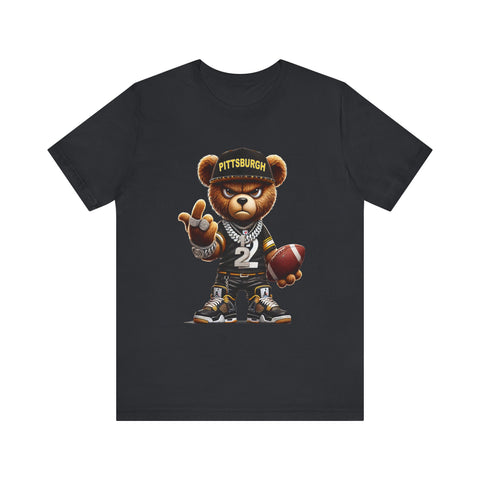 Young and Mean Pittsburgh Bear - Unisex Jersey Short Sleeve Tee