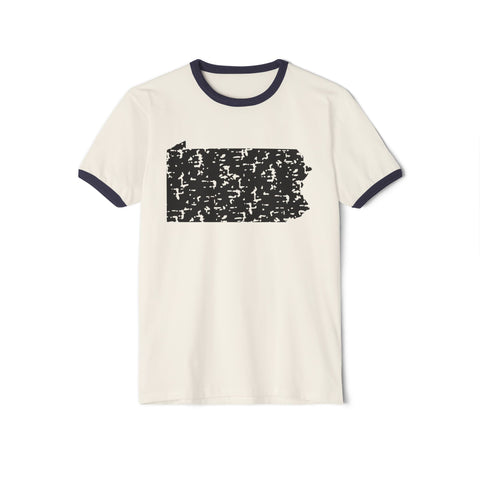 Pennsylvania Grunge - Unisex Cotton Ringer T-Shirt