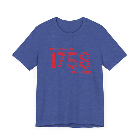 Pittsburgh Established 1758 Retro Lines - Short Sleeve Tee