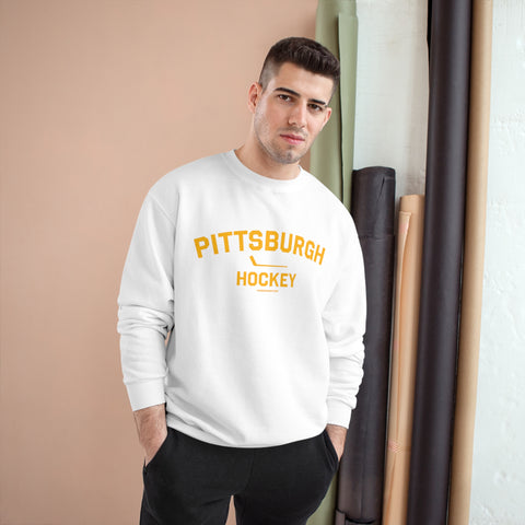 Pittsburgh Hockey - Collegiate Style - Champion Crewneck Sweatshirt Sweatshirt Printify   