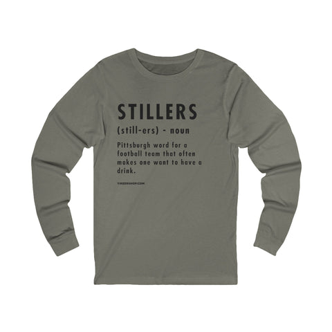 Pittsburghese Definition Series - Stillers -Long Sleeve Tee Long-sleeve Printify S Grey TriBlend