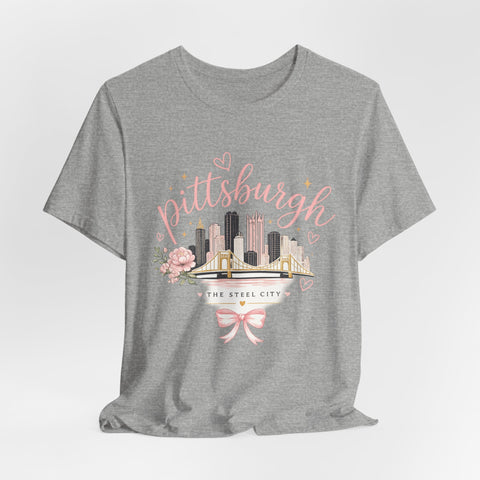 Pittsburgh Girly Bow Pink T-Shirt