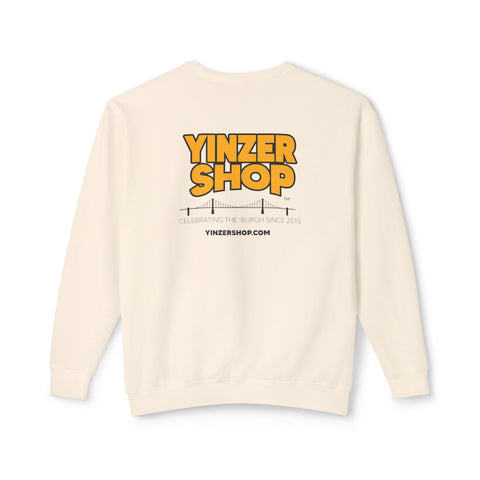 YinzerShop Serving Since 2015 - Print on back - Comfort Colors® 1466 Unisex Lightweight Crewneck Sweatshirt Sweatshirt Printify