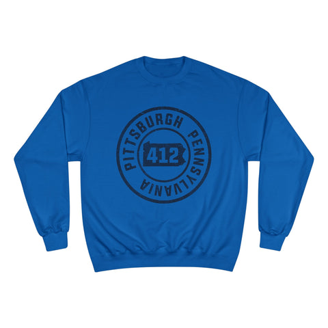412 Area Code Pittsburg PA Stamped - Champion S600 Sweatshirt