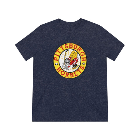 Pittsburgh Hornets T-Shirt (Tri-Blend Super Light) T-Shirt Vintage Ice Hockey Navy TriBlend XS 