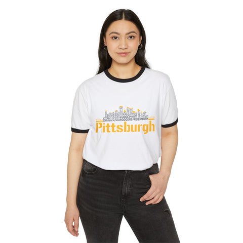 Pittsburgh Football Team Names - Unisex Cotton Ringer T-Shirt