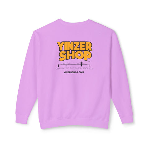 YinzerShop Serving Since 2015 - Print on back - Comfort Colors® 1466 Unisex Lightweight Crewneck Sweatshirt