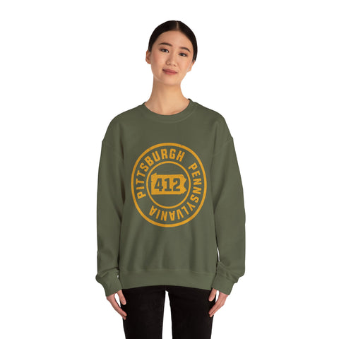 412 Pittsburgh Stamp - Heavy Blend™ Crewneck Sweatshirt