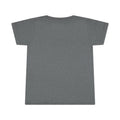 Back view of dark gray toddler T-shirt from the 'Baltimore smells like my diaper' novelty kidswear series.