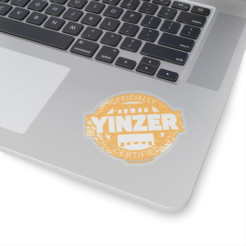 Yellow Certified Yinzer Kiss-Cut Sticker Paper products Printify