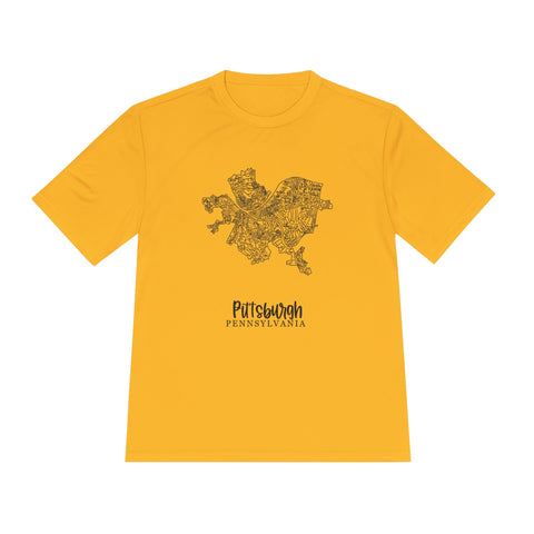 Pittsburgh Neighborhood Map - Unisex Moisture Wicking Tee