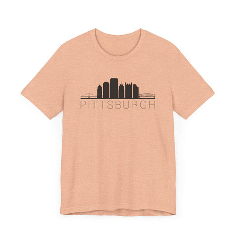 Pittsburgh Downtown Skyline Simplistic Design T-Shirt  - Unisex bella+canvas 3001 T-Shirt Printify   