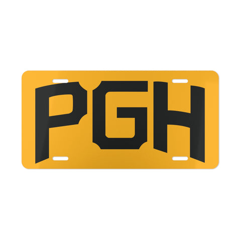 PGH Gold Vanity Plate — Pittsburgh License Plate Decor