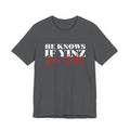 He Knows If Yinz Been Nebby - Pittsburgh Christmas Shirt T-Shirt Printify Asphalt XS