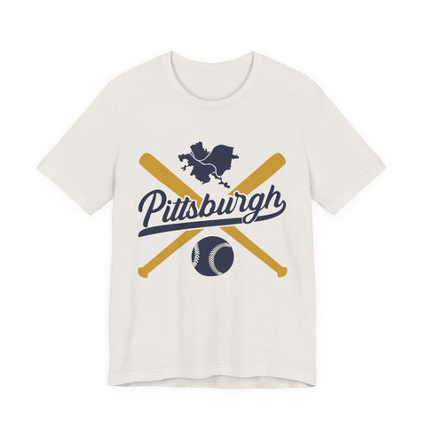 Pittsburgh Vintage Baseball Bats - Unisex Jersey Short Sleeve Tee