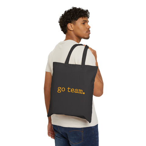 go team tote | minimalist design for the casual fan, canvas market bag