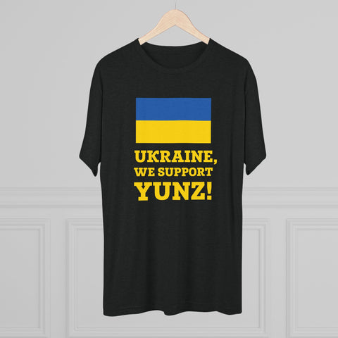 Ukraine, We Support Yunz! - Tri-Blend Crew Tee T-Shirt Printify   