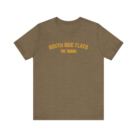 South Side Flats - The Burgh Neighborhood Series - Unisex Jersey Short Sleeve Tee T-Shirt Printify Heather Olive S 