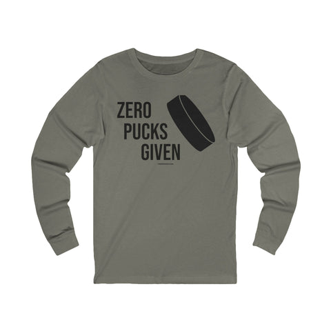 Zero Pucks Given - Long Sleeve Tee Long-sleeve Printify S Grey TriBlend 