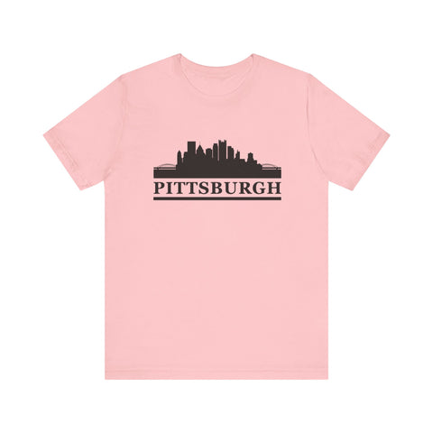 Pittsburgh Downtown Skyline Design T-Shirt  - Unisex bella+canvas 3001 T-Shirt Printify Pink S 