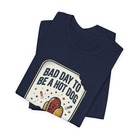 Bad Day to Be a Hot Dog T-Shirt | Fourth of July hot dog humor, Americana BBQ tee