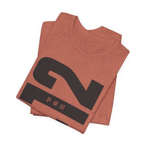 412 Bold Vertical Number Tee — Minimalist Monochrome Graphic T-Shirt