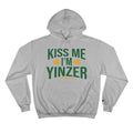 Kiss Me, I'm Yinzer - St Patty's Day - Champion Hoodie Hoodie Printify Light Steel S 