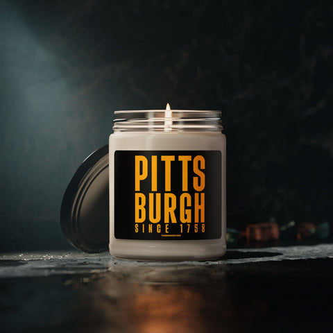 City of Pittsburgh Since 1758 Scented Soy Candle, 9oz Home Decor Printify