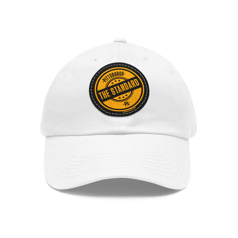 The Standard - Stamp - Dad Hat with Leather Patch Hats Printify White / Black patch Circle One size