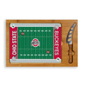 Ohio State Buckeyes Football Field - Icon Glass Top Cutting Board & Knife Set Cutting Board Picnic Time Family of Brands Parawood  