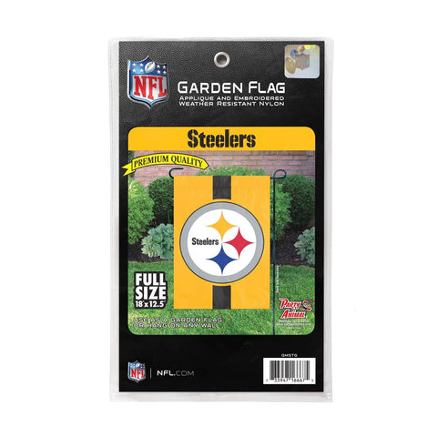 Pittsburgh Steelers Premium Appliqué Embroidered Garden Flag (Yellow) Flag Party Animal, Inc.   