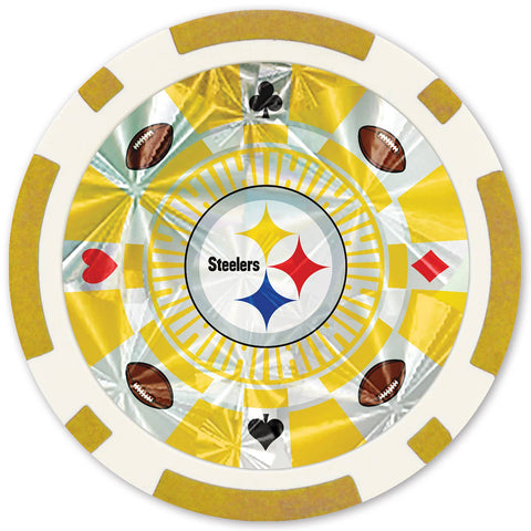 Pittsburgh Steelers 20 Piece Poker Chips Game Masterpieces Puzzles   