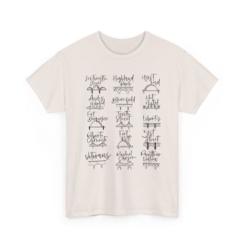 Pittsburgh Bridges Doodle - Unisex Heavy Cotton Tee