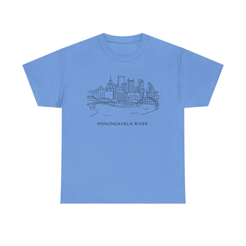 Monongahela River Skyline - Unisex Heavy Cotton Tee