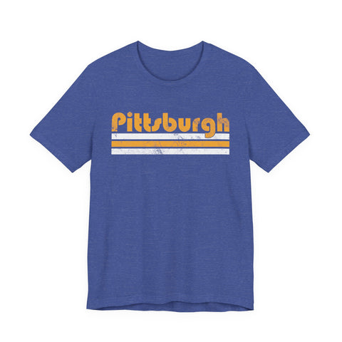 Vintage Pittsburgh Stripes - Unisex Jersey Short Sleeve Tee